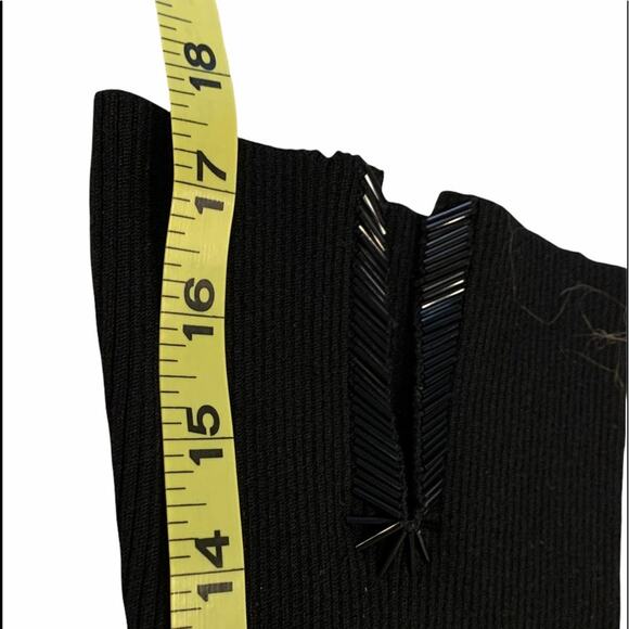 Cache black sweater sequin embellishments collar sleeve and front. S - Picture 6 of 14